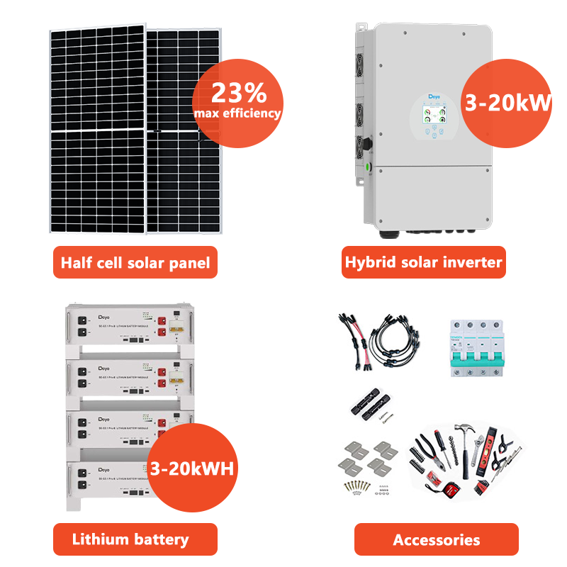 Solar Energy System Complete Set 10kw Solar Power Generator 5000w 110v 220v off Grid 8kw Solar Power System