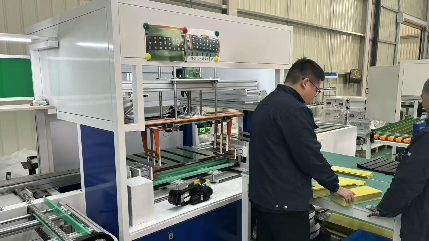 Extrusion process at Vires Energy manufacturing facility - battery casing production