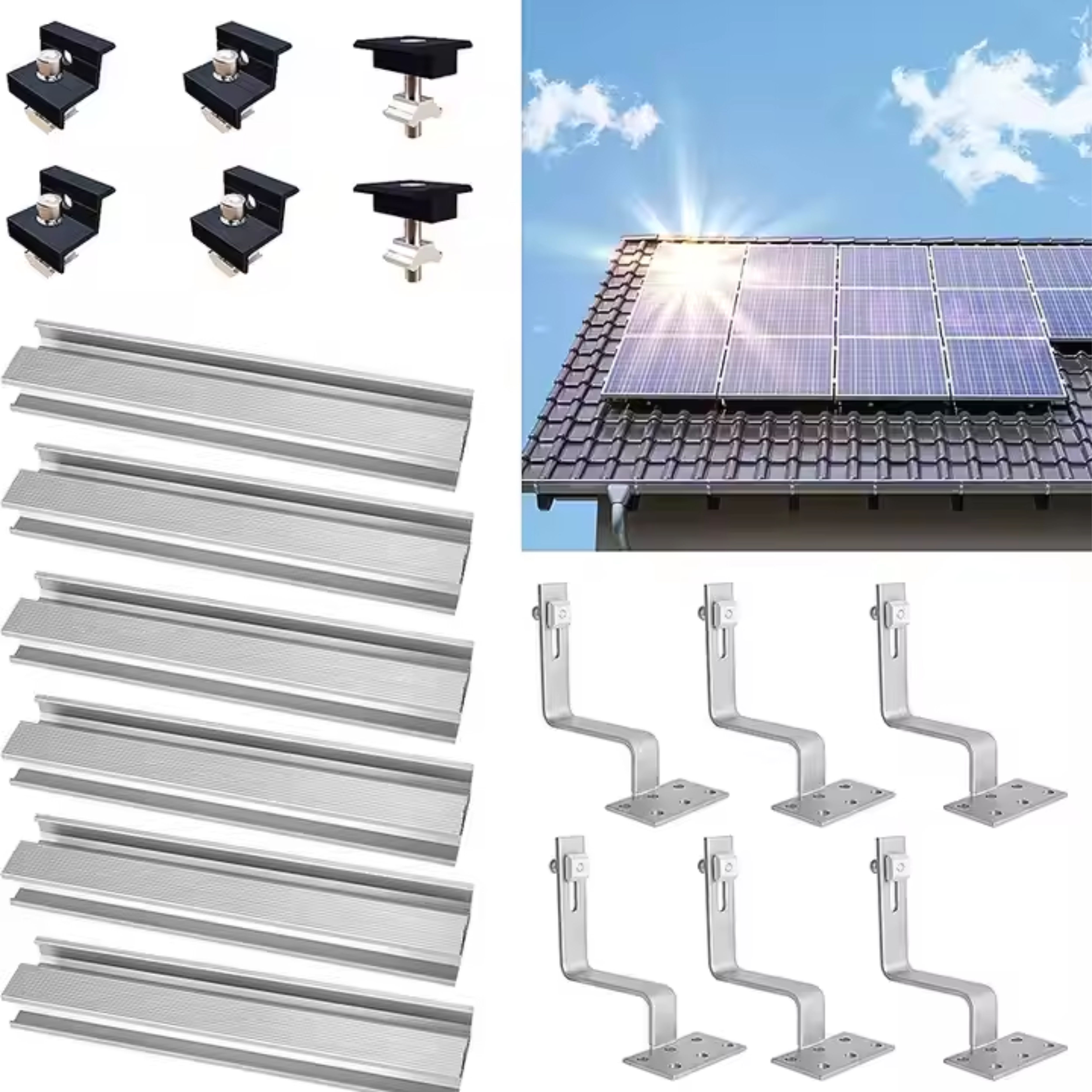 Photovoltaic Home Solar Mounting System Ground Solar Panel Support Mountings Tilt Holder Bracket for Roof and Ground Mounting