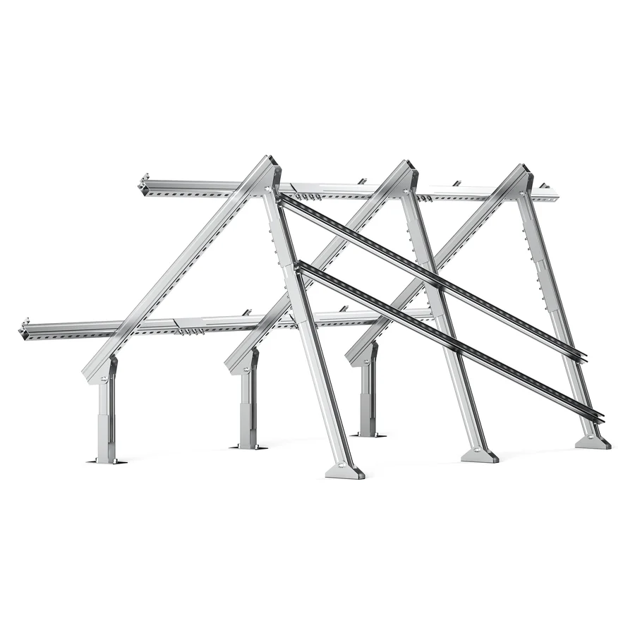 PV Residential Solar Panel Installation System with Tilting Brackets for Supporting Ground-mounted Solar Panels