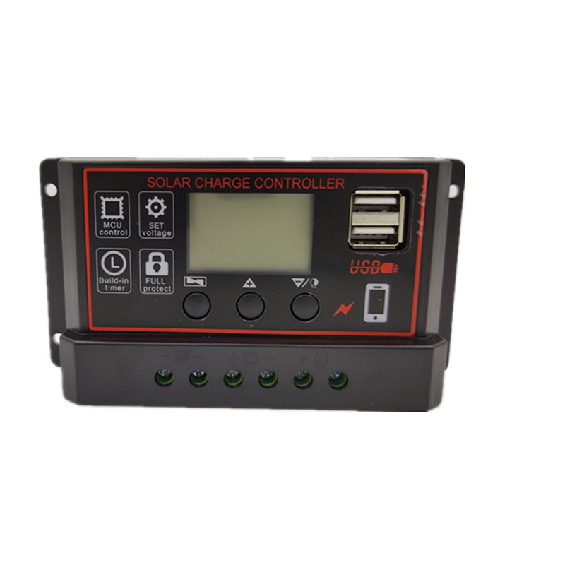 Black Shell 12V/24V/10A Solar Controller Smart Product with USB for Charge and Discharge Management