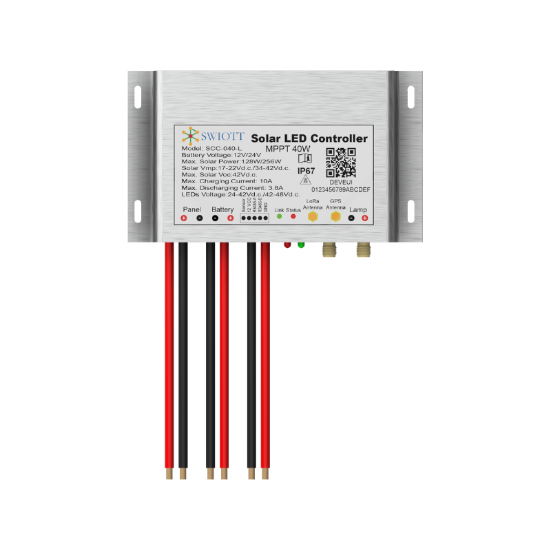 SCC040N Solar Charge Controller IP68 40w Intelligent GPS Waterproof MPPT Solar Street Light Charge Controller