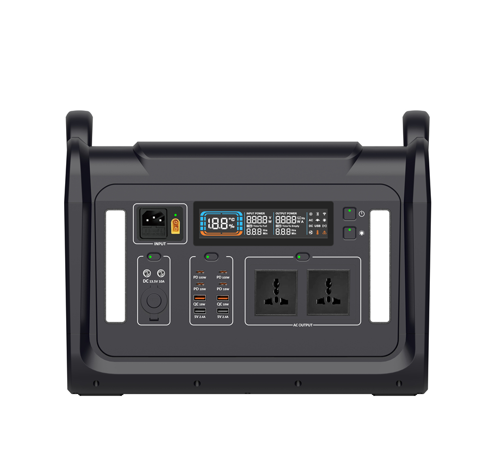 2400W Portable Power Station Solar Generator LiFePO4 Battery Power Backup Outdoor Energy Storage Power Supply with Flashlight