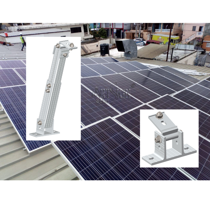 Art Sign Solar Tilt Stand Solar Mounting System Aluminum For Flat Roof For Framed PV Modules Solar Installation Factory Price
