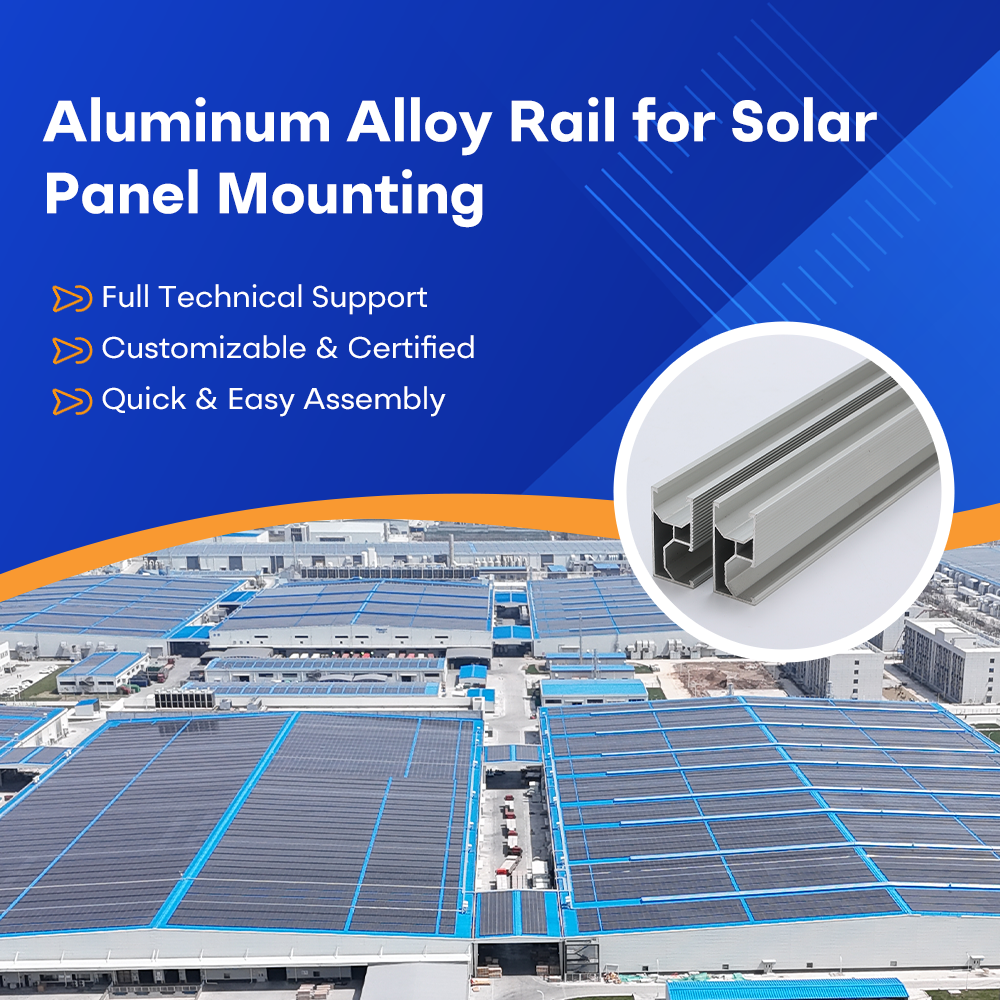 Solar Mounting Brackets Metal Roof / Ground Aluminum Structure Solar System Mounting Rail for Residential