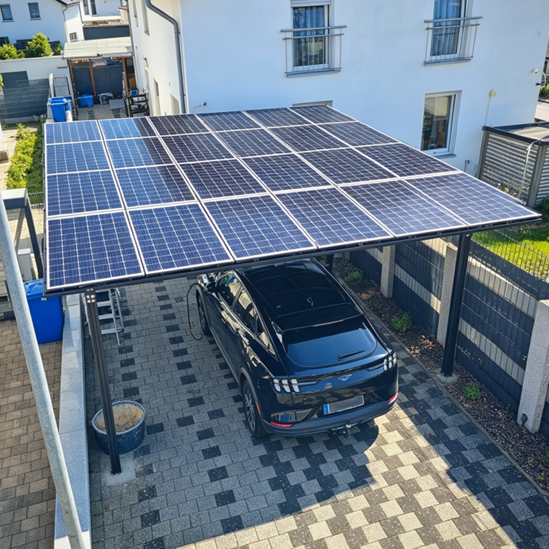European Warehouse Waterproof Solar Panel Carport Residential Solar Mounting Structure Aluminum Solar Car Park Mounting System