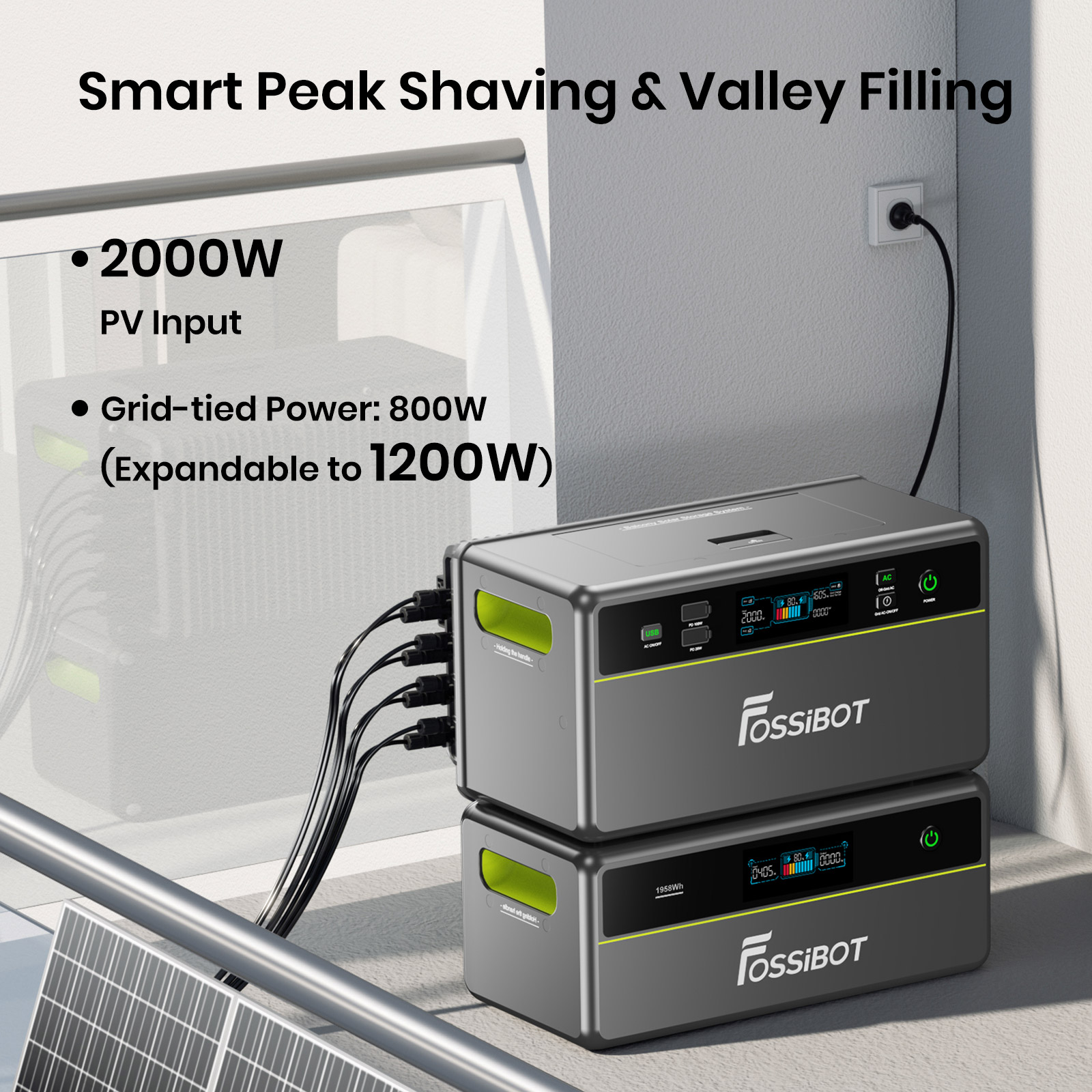 All-in-One Home Energy Storage 5.7Kwh 11.4Kwh 17.1Kwh 22.8Kwh LiFePO4 Stackable Battery Balcony Solar Power Plug&amp;Play EU Stock