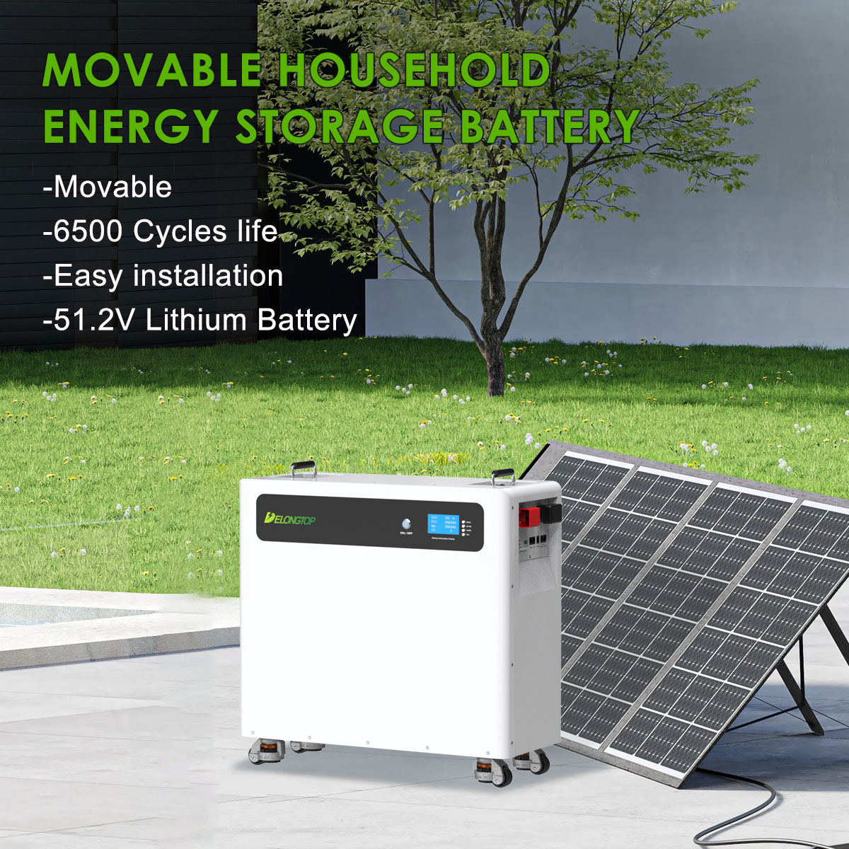 Off Grid Solar Energy System 5kw Hybrid Solar Power System 15kWh 280Ah Movable Lifepo4 Battery Home Solar Panel Kit
