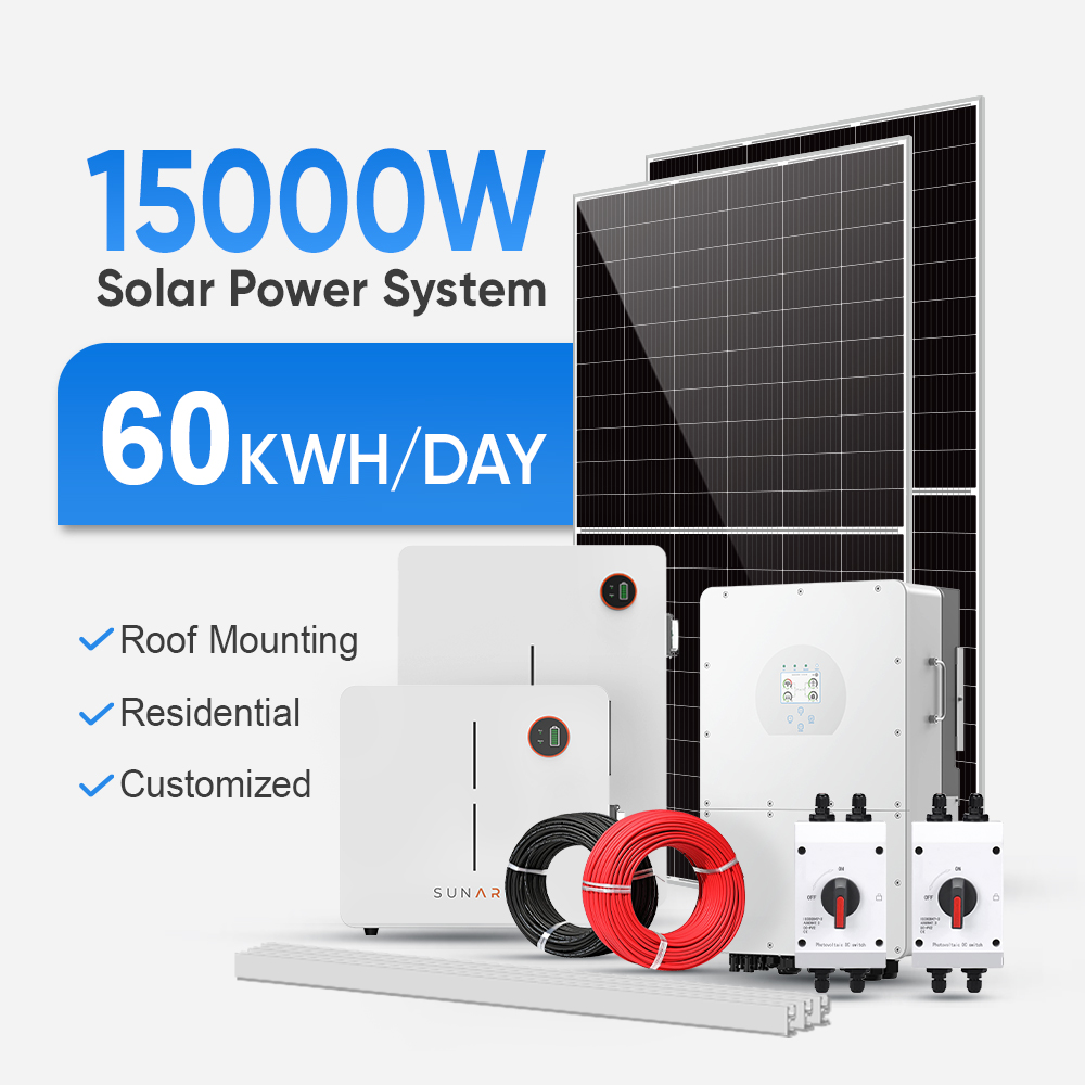 Sunevo Complete Off Grid Solar Power System 5kw 10kw 15kw 20kw 30kw Hybrid Solar Energy System For Home