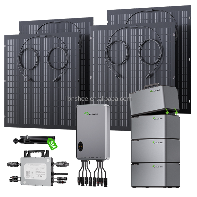 Photovoltaic Solar Balcony Power Plant 800W 1600W 2000W Plug and Play Backup Solar System 1kwh 2kwh 3kwh 4kwh