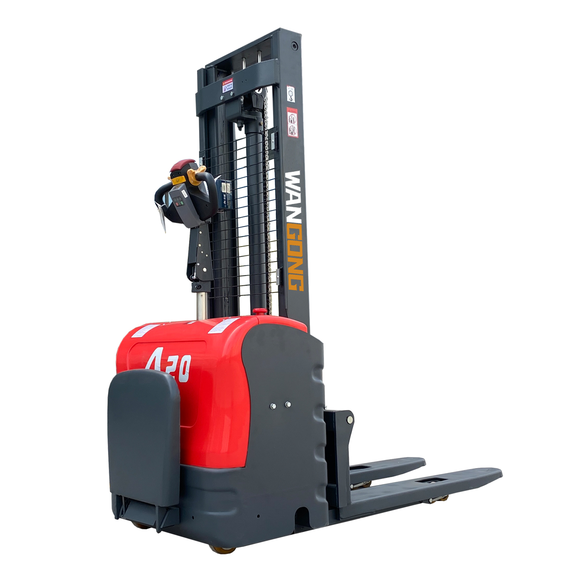Self Loaded Full Electric Pallet Stacker Forklift Electric Reach Stacker Side Pallet Hydraulic Battery Operated Stacker