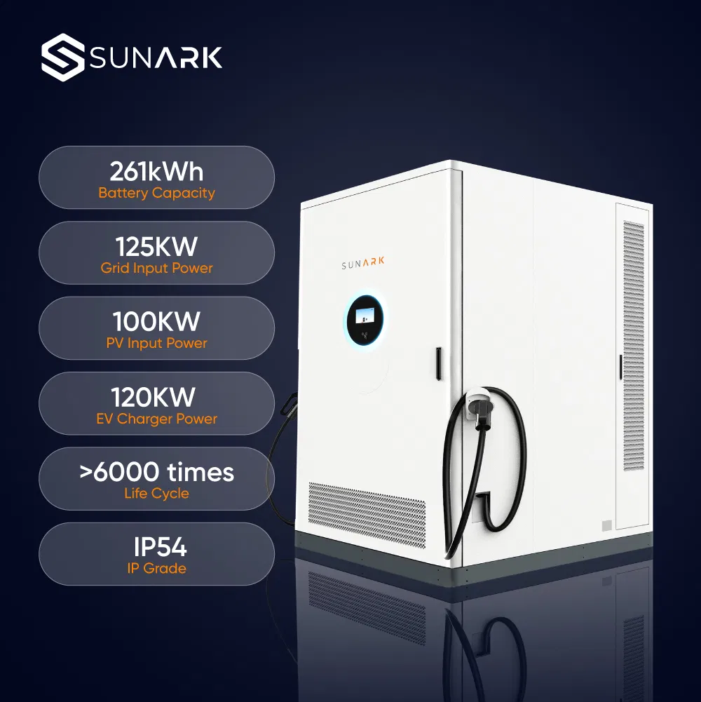 Sunark All-in-One PV Ess EV Charging Station 22kw 100kw 120kw 261kw IP54 Integrated Solar Storage Charging System