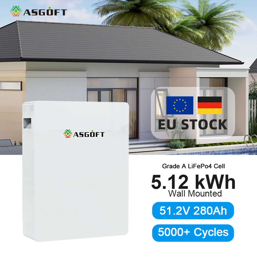 Germany Stock Wall-Mounted AI BMS Lithium Battery 51.2V Home Solar Energy Storage 48V 5KW 10KW Lifepo4 5kWh 10kWh 15kWh Home