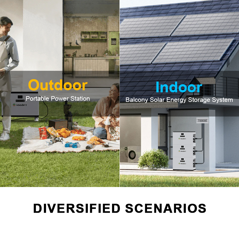 EU Stock 3.8kWh 7.6kWh 22.8kWh Lithium Ion MPPT 51.2V 72Ah Grid Off-Grid Balcony Solar Energy Storage System IP65 Waterproof