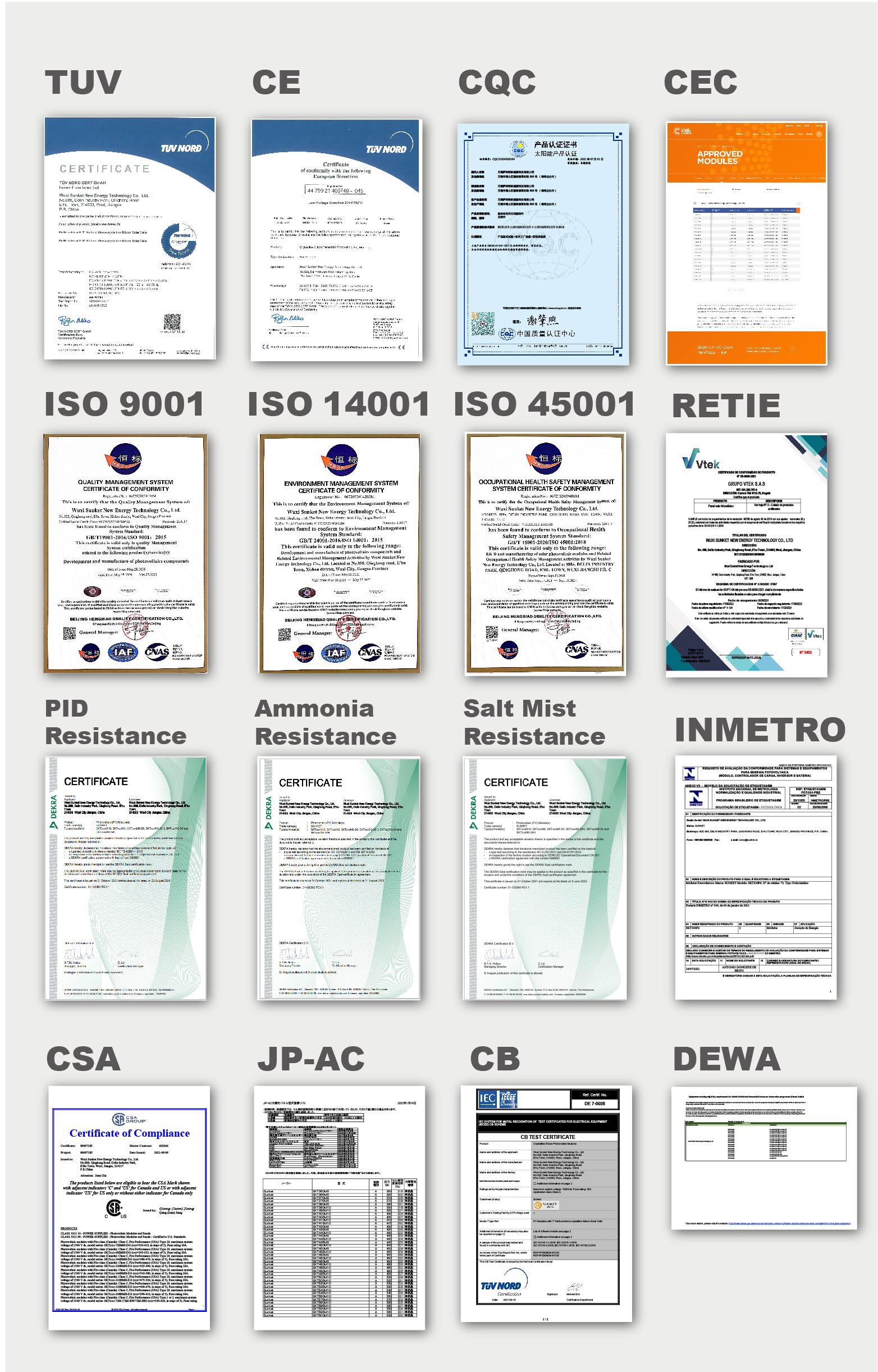 Product Certifications