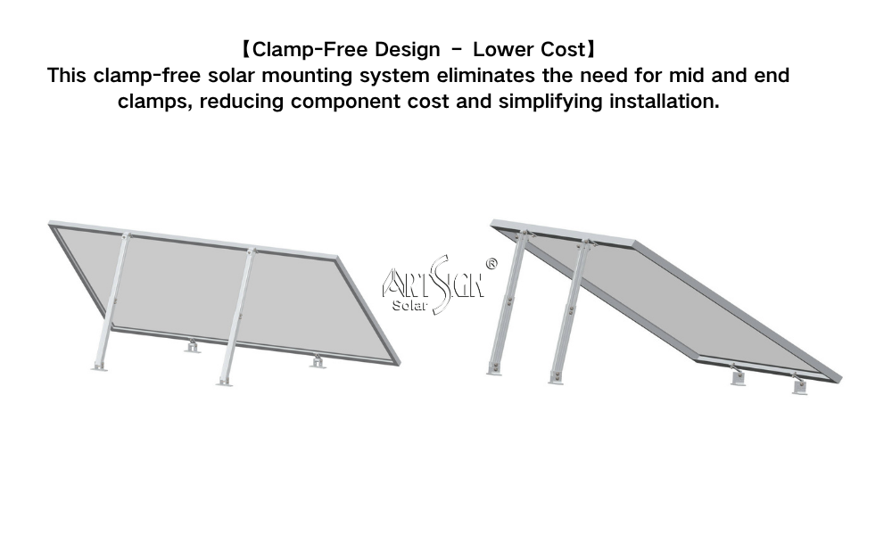 Art Sign Solar Tilt Stand Solar Mounting System Aluminum For Flat Roof For Framed PV Modules Solar Installation Factory Price