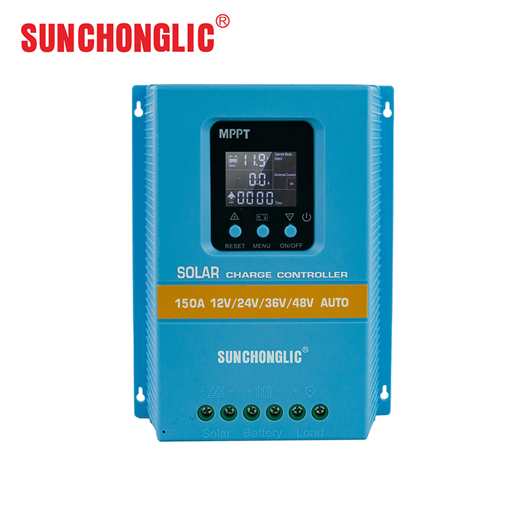 New 150A Automatic Intelligent 12V/24V/36V/48V High-Efficiency Durable MPPT Solar Charging Controller LCD Double USB Output