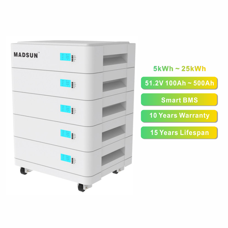 Madsun Stackable LiFePO4 Battery 25kwh 10kwh 5kwh off Grid Hybrid Home Energy Storage