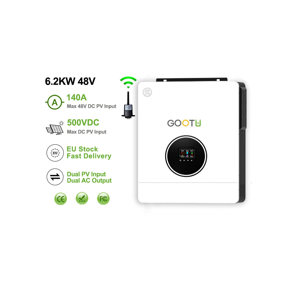 GOOTU 230VAC Single Phase Home Solar Energy Storage System Inverter 6.2KW 48V Solar Battery Charger