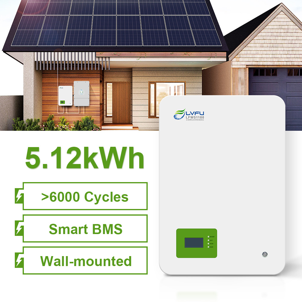 LVFU 48V Solar Battery 51.2V 5kWh 10KWh Powerwall 100Ah Lifepo4 Battery Pack Deep-Cycle 16S EU/ASEAN Stock Lithium Battery 48V