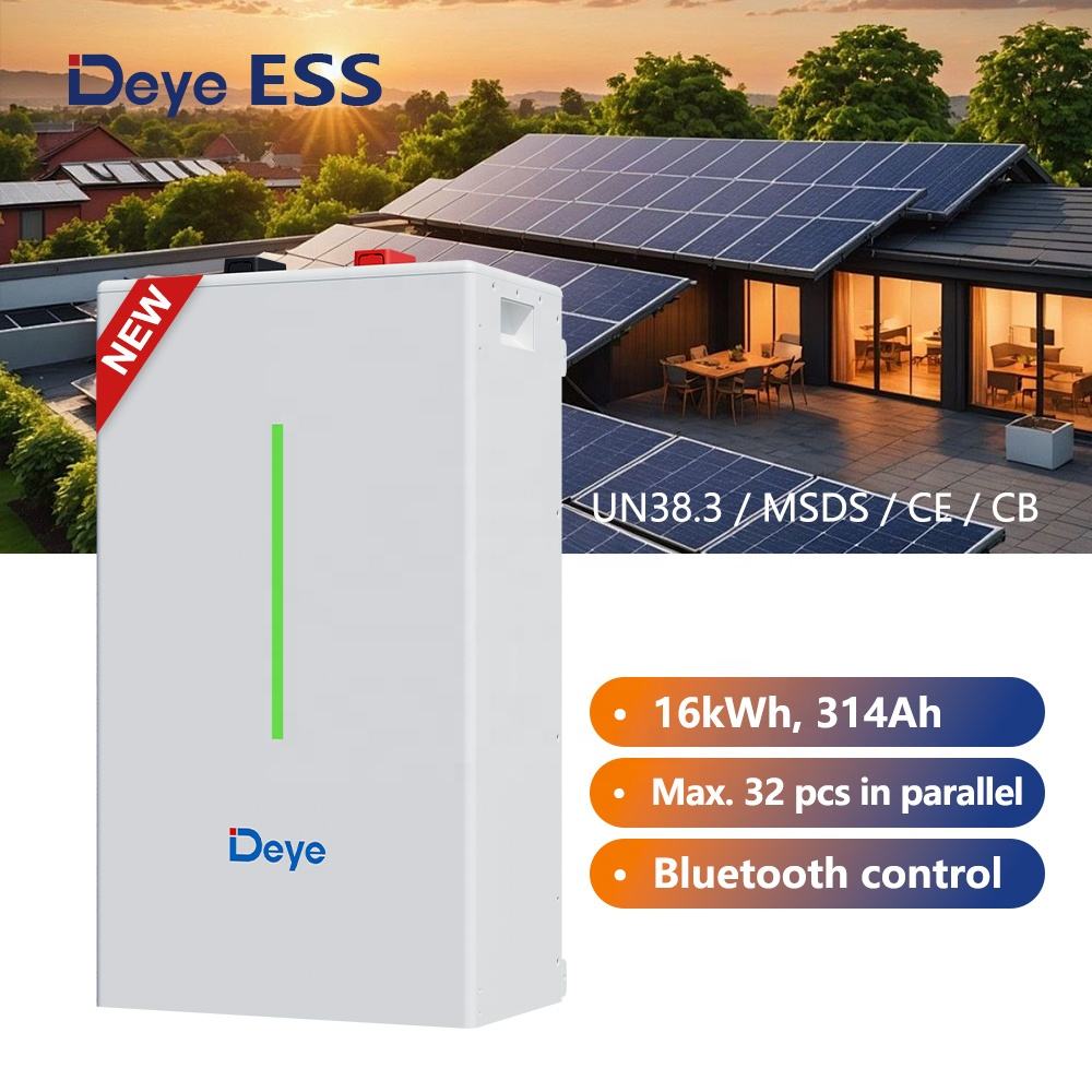 Deye ESS SE-F16 16kWh Solar Power Wall Energy Storage Lithium Ion Rack Mounted 314Ah Lifepo4 Cell Battery Backup Deye Se F16