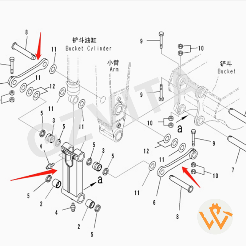 207-70-00470 Bucket Link For Excavator PC360-7 PC300-7 207-70-33120 (02)