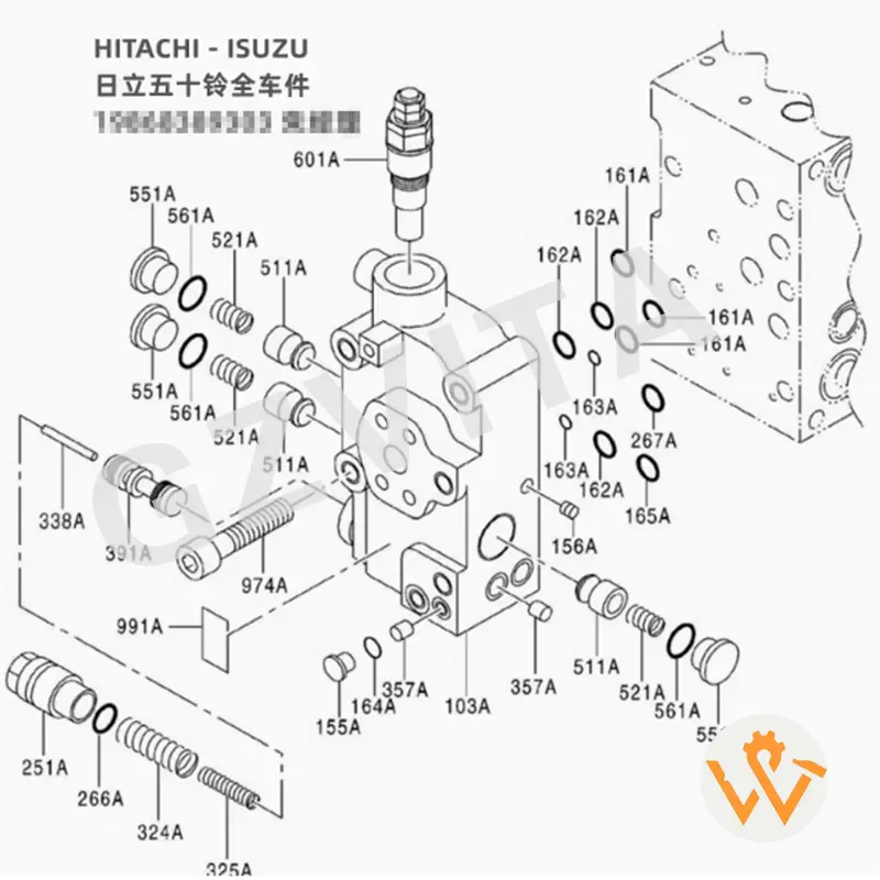 Wholesale 0719116 Relief Valve 0719117 Fits for Hitachi Excavator EX300-5 EX370-5 ZAX330 0719308 Company, Companies