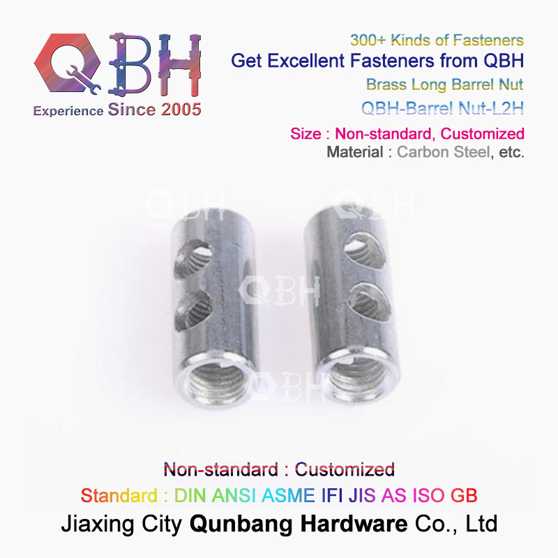 Qbh Standard Customized Inner Female Thread Hole Long Short Barrel Sleeve Nut Furniture Fastener