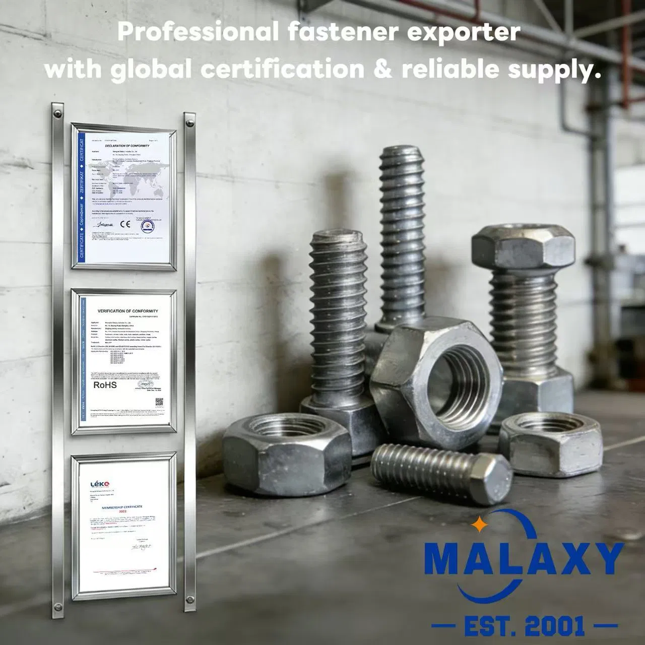 Malaxy in Stock Fast Shipping Zinc-Plated Weather-Proof Hex Washer Head Self-Drilling Screws