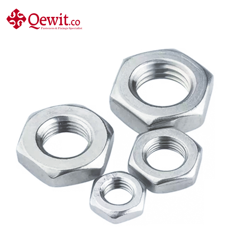 Thin Hex Nuts Carbon Steel Zinc Plated Metric Fasteners for Mechanical Equipment