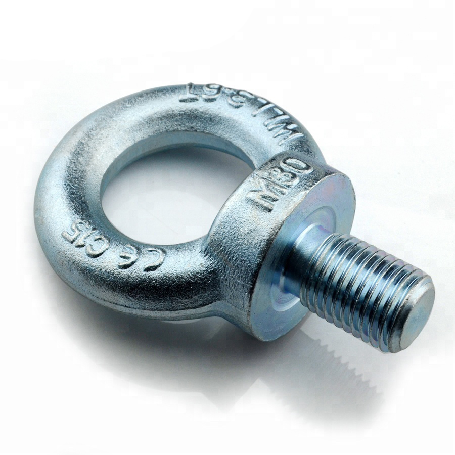 Industrial Grade DIN580 Galvanized Blue White Zinc Plated M30*3.5 Coarse Thread Grade 8.8 Steel Marine Lifting Eye Screw Bolts