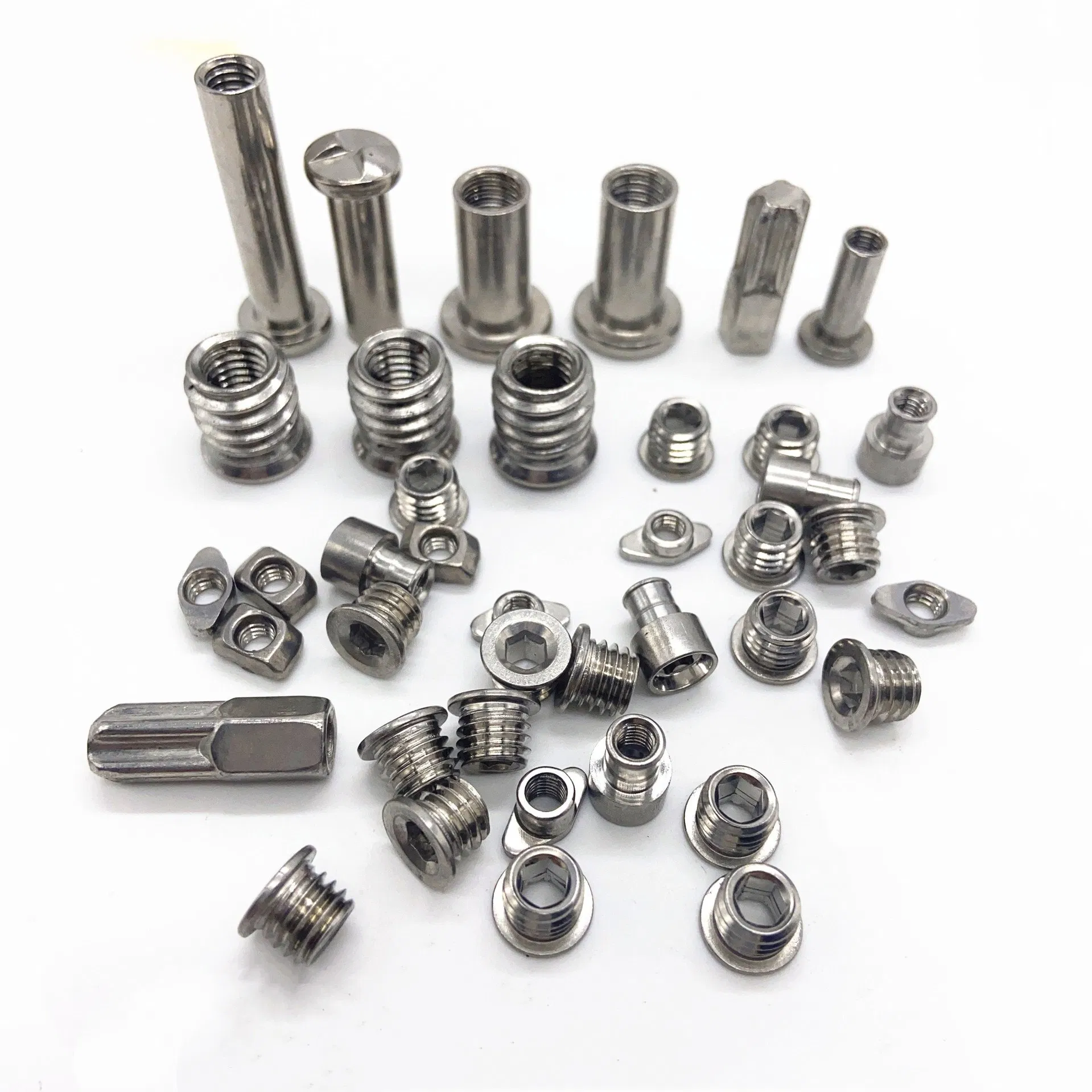 OEM Non-Standard Stainless Steel Internal and External Threaded Slotted Nuts