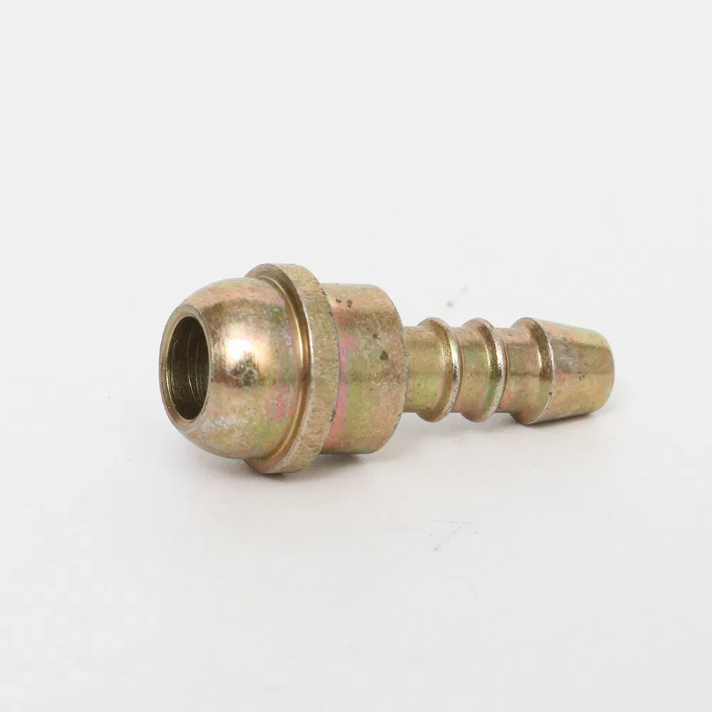 Cold-Forging Hose Barb Fitting: Zinc-Plated Steel Fastener for Industrial Piping