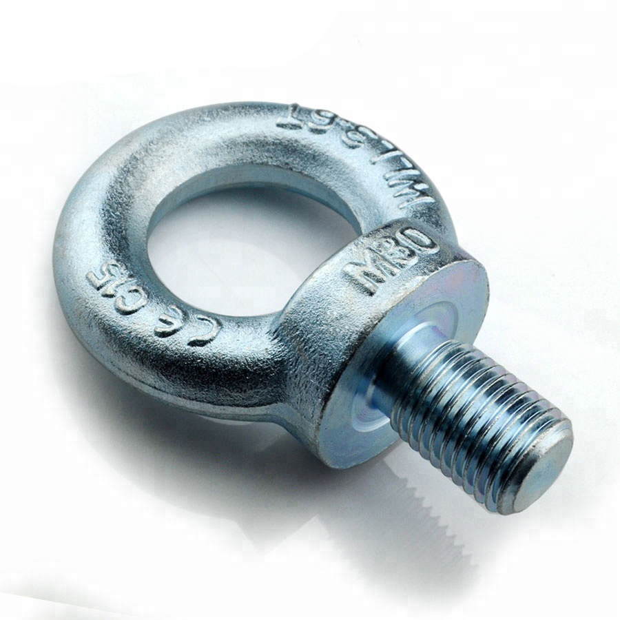 Industrial Grade DIN580 Galvanized Blue White Zinc Plated M30*3.5 Coarse Thread Grade 8.8 Steel Marine Lifting Eye Screw Bolts
