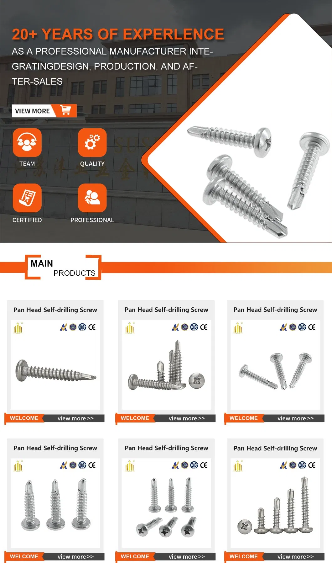 Pan Head Self-Drilling Screws