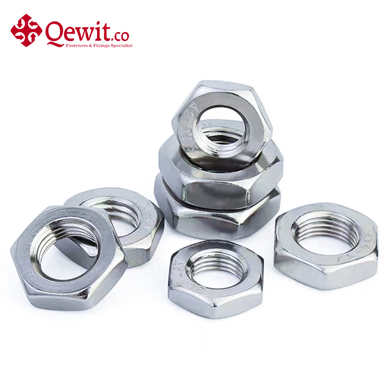 Thin Hex Nuts Carbon Steel Zinc Plated Metric Fasteners for Mechanical Equipment