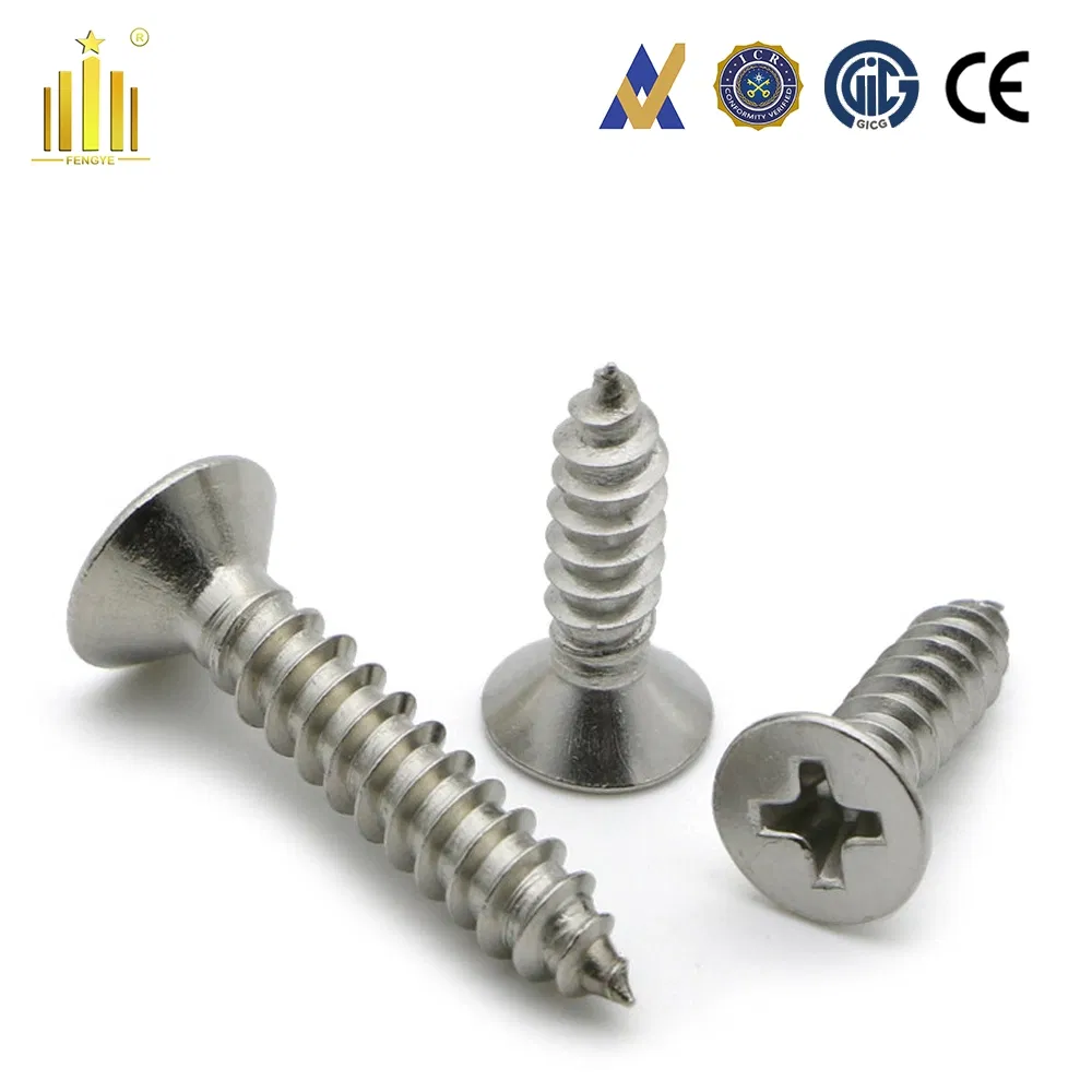 SS304 Self Tapping Screws Flat Head Weather Proof for Exterior Use