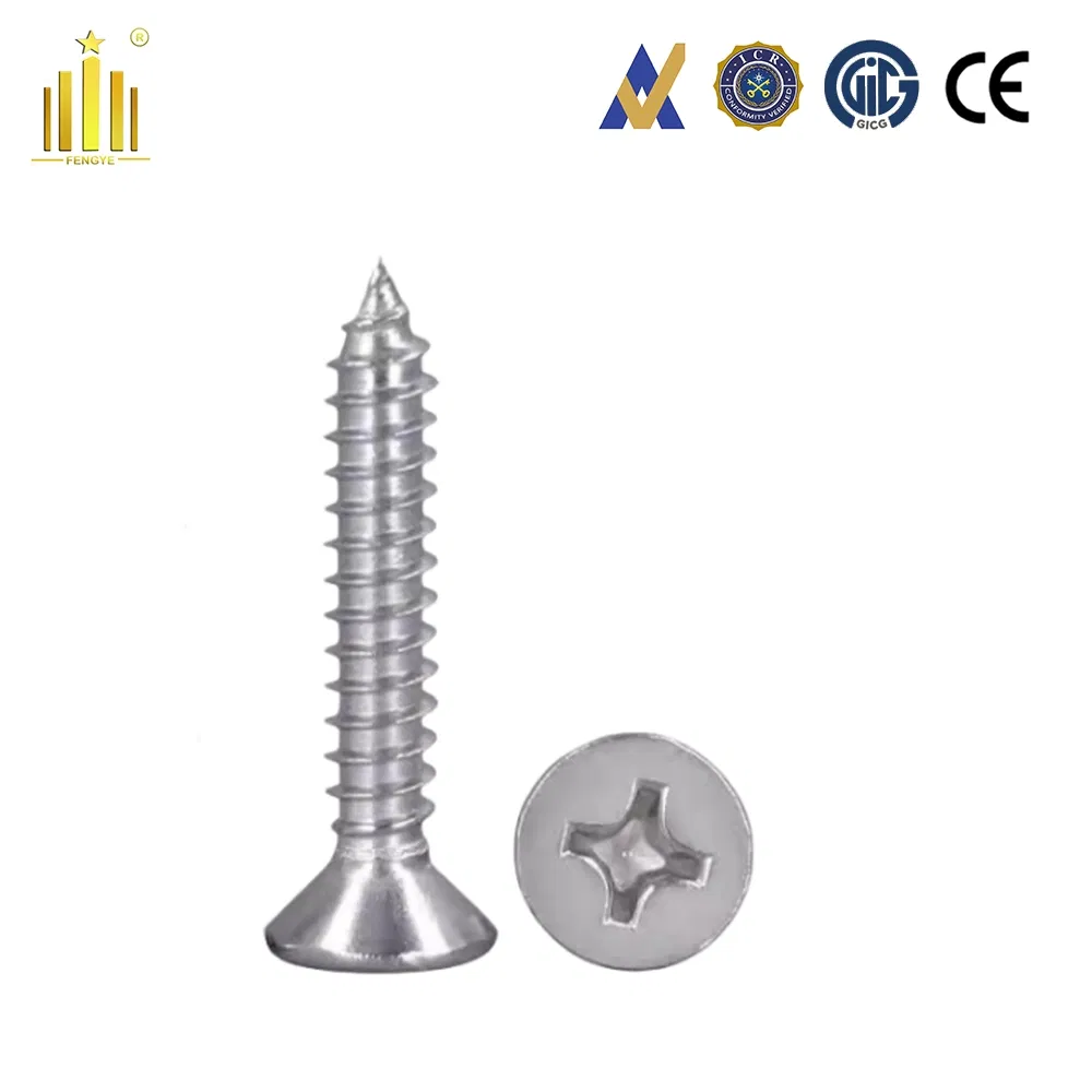 SS304 Self Tapping Screws Flat Head Weather Proof for Exterior Use