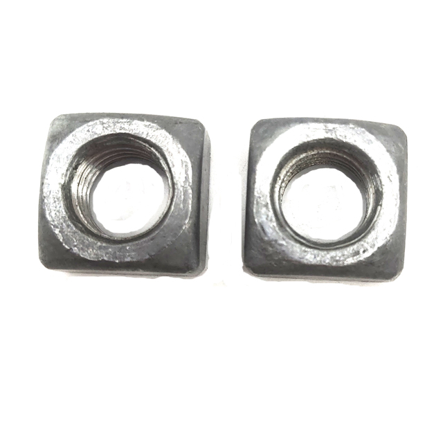 Chinese Factory Non-Standard Fastener Galvanized Plated Square Threaded Welding Nut Square Steel Customized Nuts