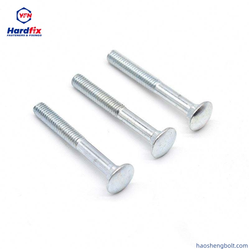 High Quality Zinc-Plated Carbon Steel Fastener Flat Head Bolts Carriage Bolt 5/16 Bolt