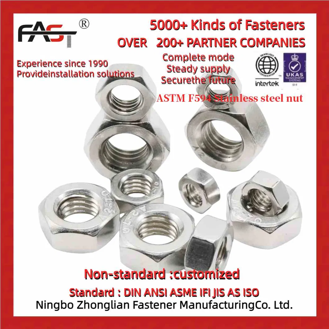 Marine-Grade ASTM F594 Ss Nut - Resistant to Saltwater Corrosion