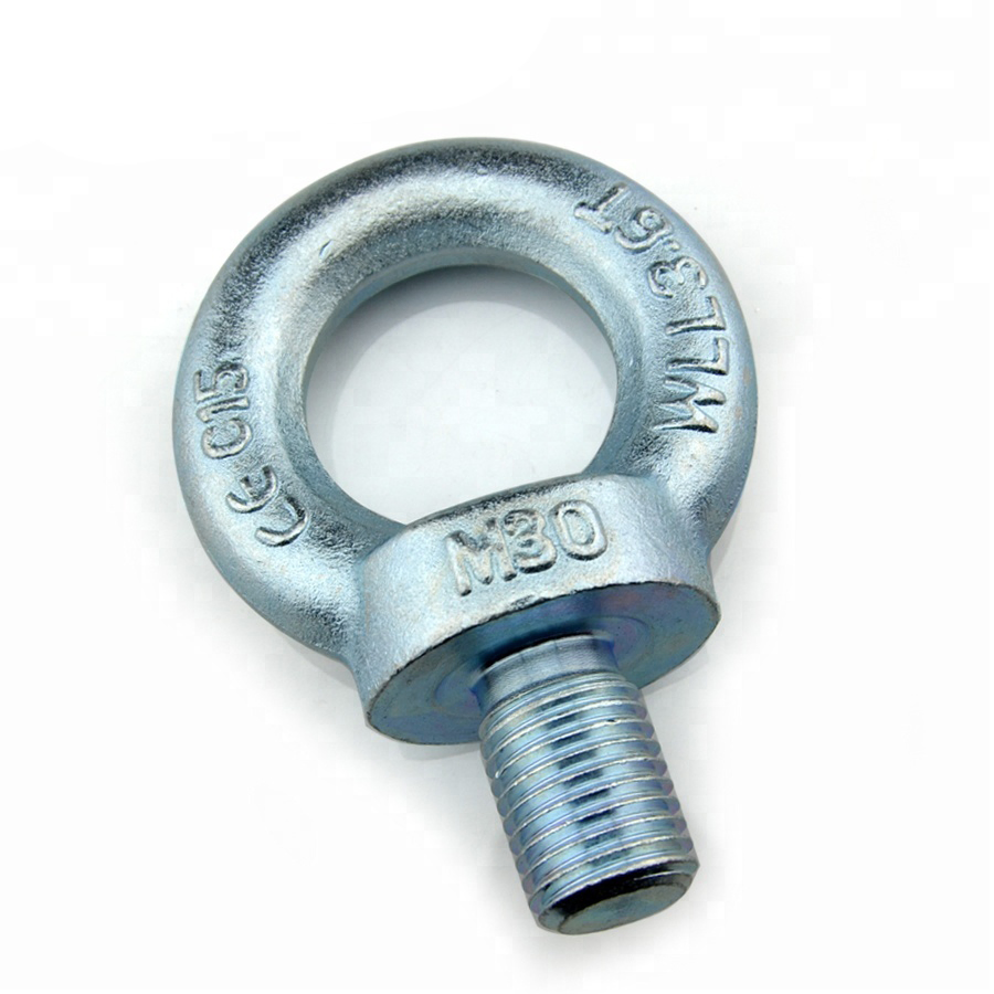 Industrial Grade DIN580 Galvanized Blue White Zinc Plated M30*3.5 Coarse Thread Grade 8.8 Steel Marine Lifting Eye Screw Bolts