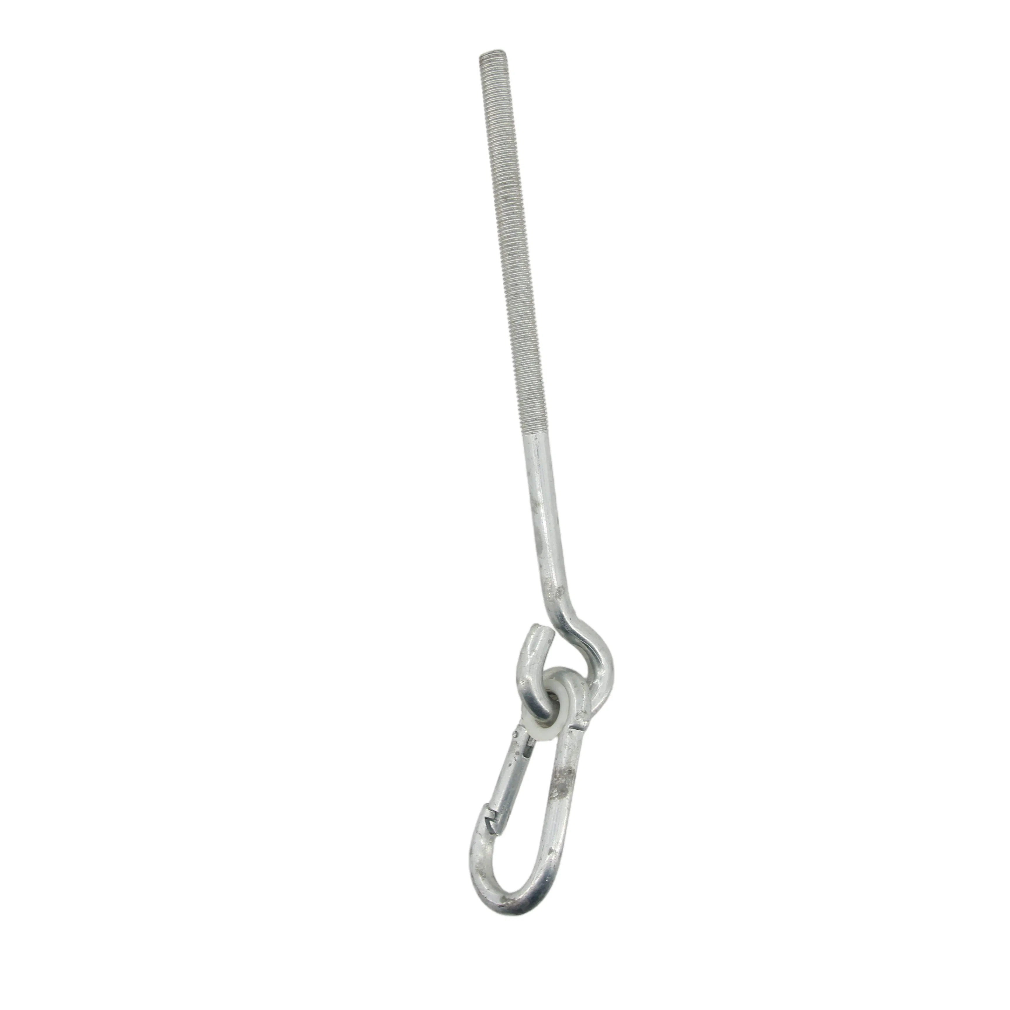 Galvanized Steel Eye Bolt with Locking Snap Hook -Weatherproof Fastener for Agricultural &amp; Transportation Use