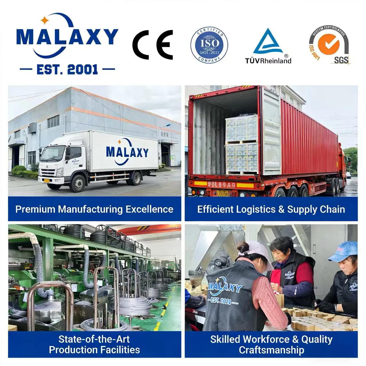 Malaxy in Stock Fast Shipping Zinc-Plated Weather-Proof Hex Washer Head Self-Drilling Screws