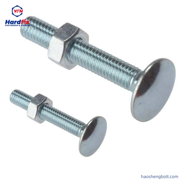 High Quality Zinc-Plated Carbon Steel Fastener Flat Head Bolts Carriage Bolt 5/16 Bolt