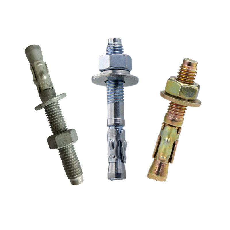 M10X95 Wedge Anchor Through Bolt Concrete Fastener Carbon Steel Yellow Zinc Galvanization China Manufacturer
