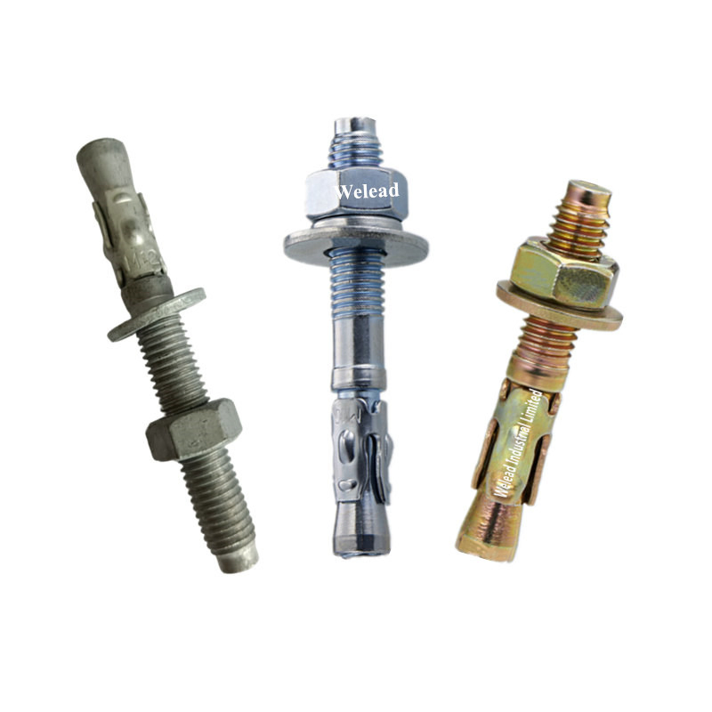 10X120 10X100 Standard Wedge Anchors Fasteners for Heavy-Duty Concrete Anchor Through Bolts for Concrete, Masonry or Stone Made in China