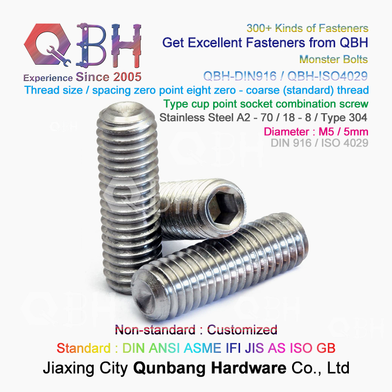 10%off Qbh Customized Wood Furniture D-Nut/DIN914 DIN916 Conehead Cone Head / Cup Flat Point Socket Embedded Grub Screw External/Internal Threaded Fasteners