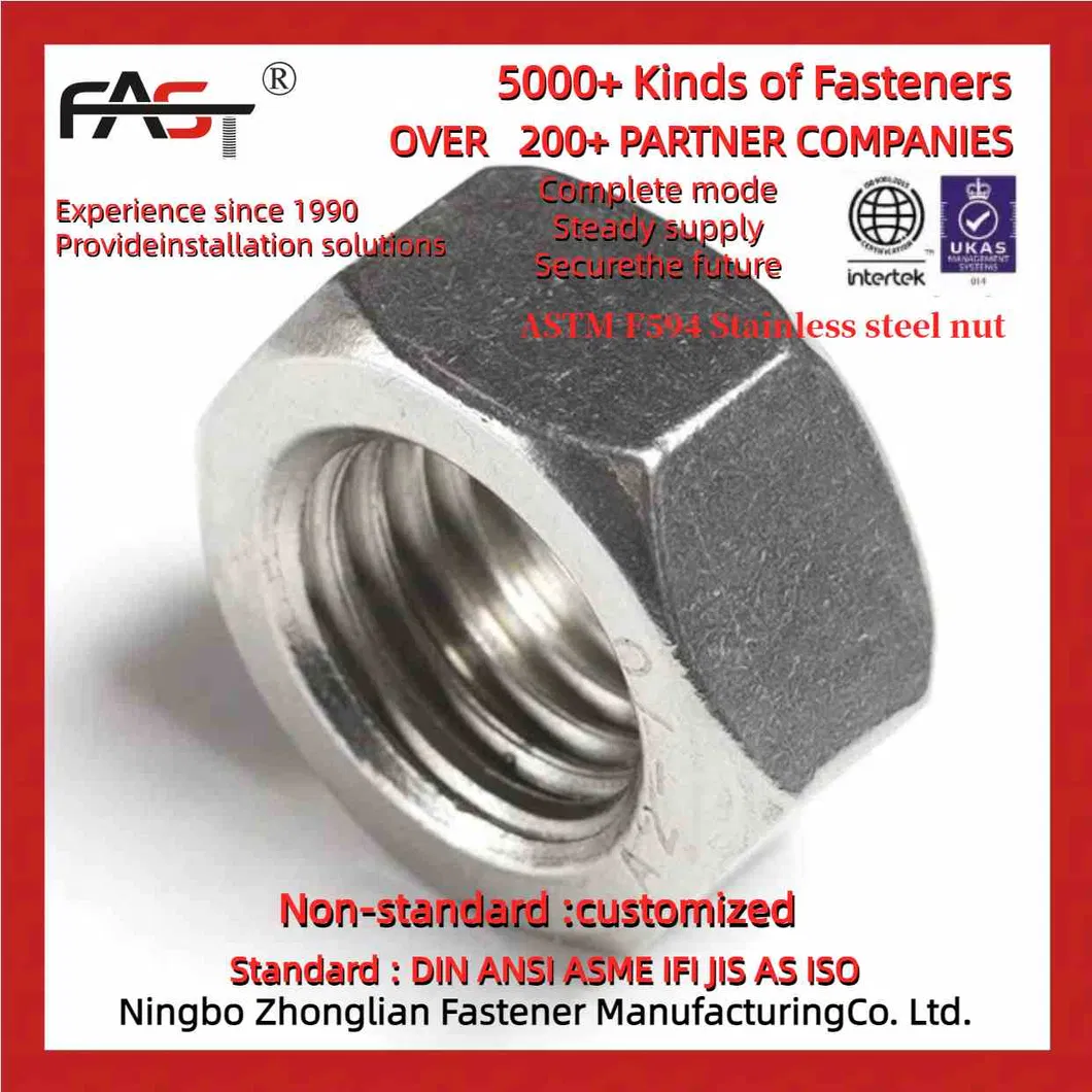 Marine-Grade ASTM F594 Ss Nut - Resistant to Saltwater Corrosion