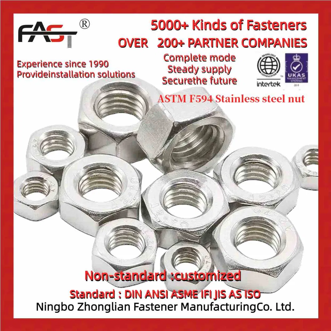Marine-Grade ASTM F594 Ss Nut - Resistant to Saltwater Corrosion